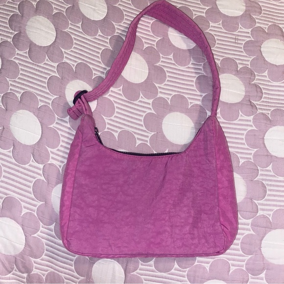 BAGGU Handbags - BAGGU Pink Mini Nylon Shoulder Bag
